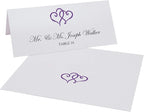 Linked Hearts Place Cards, Purple (Choose Color), Set of 150, Pre-cut and Scored - Wedding, Party, Dinner, and Special Events - Made in the USA