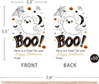 Aukolass 50Pcs Boo Gift Tags, Halloween Treat Tag for Spooky Ghost Party Favor and Gift Wrapping Decoration (Boo)