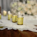WGV Gold Speckled Tea Light Votive Candle Holder 2.2x2.75, Small Tiny Utility Cylinder Mercury Glass Vase, Home Accent Decor, 24 Pieces