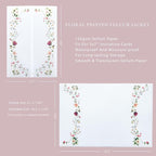 PONATIA 50PCS Vellum Jackets for 5x7 Invitation Cards- 135GSM Wild Flowers Printed Vellum Sleeves, Quinceanera Wedding Invitation Cards Wraps, Transparent Christmas Gift Cards Jackets