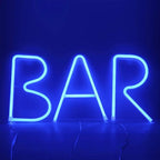 ENUOLI Blue Neon Letter Sign - Battery/USB Powered LED Alphabet Neon Art Lights for Wedding, Birthday, Christmas, Home Bar Decoration