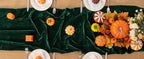 Emerald Green Velvet Table Runner 3 Pack Fall Thanksgiving Table Runners 20 x 120 Inch Luxurious Elegant Velvet Fabric Table Decorations for Christmas Dinner Wedding Bridal Baby Shower
