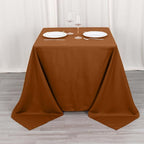 Efavormart 90" Cinnamon Brown Wholesale Linens Polyester Square Linen Tablecloth for Kitchen Dining Catering Wedding Birthday Party Events