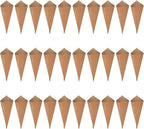PATIKIL Wedding Confetti Cones, 120 Pcs Paper Tapers Cone Flower Petal Paper Cone Holder for Party Engagement Holiday Birthday DIY Decoration, Brown