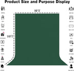 8x10FT Dark Green Screen Backdrops for Photography, Virtual Green Screen Backdrop Pieces for Meetings, Curtains for Party Decoration Video Shooting