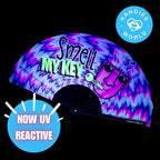 Kandies World Custom Festival Folding Hand Fan - Unique Designs, Made of Bamboo, Clacking Sound, Lightweight - Perfect Rave and Festival Accessory!