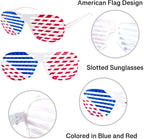 American Flag USA Patriotic Design Plastic Shutter Glasses Shades Sunglasses Eyewear for Party Props, Decoration (12 Pairs)