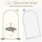 Snughome Arch Backdrop Stand, Set of 2 Metal Arch Stand (7.2FT+6FT), Gold Wedding Arch Frame for Party, Baby Shower, Holiday, Ideal for Balloon Flower