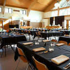 Black Plastic Table Cover Roll - 54IN x 100FT, Table Cloth for Rectangle Table with Slide Cutter, Plastic Table Cloth Disposable with Cut-to-Size Design for Weddings, Banquets, Parties