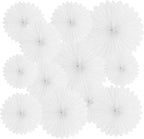 20 Pcs White Hanging Paper Fan, Hanging Honeycomb Round Paper Fans for Weddings, Birthdays, Christmas, Baby Showers, Classroom, Events Ceiling Party Supplies Decorations