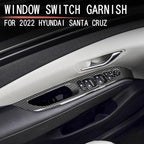4pcs Carbon Fiber Style Front Rear Doors Window Glass Lift Switch Panel Cover Decorative Sticker Protection Car Interior Accessories for 2022-2024 Hyundai Santa Cruz KT19