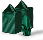 36 Pack Square Satin Dinner Napkins, 16x16 Inches Silky Soft Smooth Table Cloth Napkins for Restaurant Weddings Banquet Party Decoration, Blackish Green