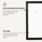 Opposite Wall - 20x24 in - Black Solid Oak Wood Picture Frame - Lightweight, Versatile & Shatterproof - Wall Hanging Poster or Photo Frame - Wall Decor for Office, Gallery & Home