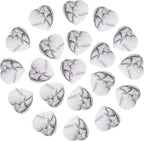 PATIKIL 20 Pcs Natural Heart Shaped Crystal Stone, 0.6 Inch Mini Polished Love Gemstone Crystal, Pocket Rock Engraved Worry Stones for Women Gifts Meditation, White Gray