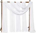 8 Panels Wedding Arch Draping Fabric 28" x 20Ft Wedding Arch Drapes Chiffon Fabric Drape Sheer Backdrop Curtain for Weddings Party Swag Ceremony Birthday Arbor Drapery Reception Ceiling Décor(White)
