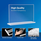 Acrylic Sign Holder 6x4 - 6 Pack Clear Tabletop Sign Holder Horizontal Plastic Picture Frames, Double Sided T Shape Display Stand Vendor Booth Display Items for Store,Restaurants,Hotels,Office