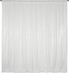 Poise3EHome White Sequin Backdrop, 8FT x 10FT Sequin Photography Backdrop Curtain for Party Decoration