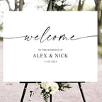 Script Calligraphy Wedding Welcome Signs, Welcome Sign Wedding, Customized Wedding Welcome Sign, Custom Wedding Welcome Sign