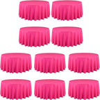 LTC LINENS 10 Pack 120 Inch Round Tablecloth Fuchsia for 60 Inch Round Table - Bulk Round Table Cover - Washable, Wrinkle Resistant Polyester Fabric Cloth for Wedding, Party