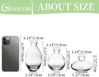 Glass Bud Vase for Centerpieces, 6Pcs/2Sets Glasseam Modern Clear Mini Small Vases for Flowers Bulk Flower Vase Set Aesthetic Cute Handmade Tiny Short Wedding Table Centerpiece Decor
