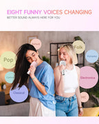 Wireless Bluetooth karaoke Microphone, 5-in-1 Portable Handheld Microphone for iPhone, Karaoke Microfono with Dynamic Lights for Car / Home Party, Music Record, Duet Singing Mic for Kids Adults-White