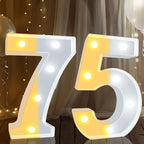 Pooqla 75th Birthday Decoration for Woman Man, Decorative LED Light Up Numbers, Marquee Numbers 75 Sign for Party Backdrop 75th Wedding Anniversary Decor, Warm White and Cool White Number 75