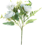 Artificial Flowers Fake Peony Silk Mini Plastic Bridal Flowers for DIY Wedding Bouquets Home Decorations 2 Packs(Light Blue)