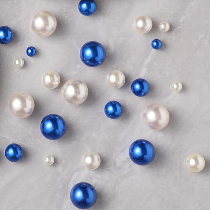 200 Pcs Vase Filler Beads Blue Pearl Beads for Vase No Hole Pearls for Centerpieces Vases Home Table Party Decor Wedding DIY 8/14/20mm