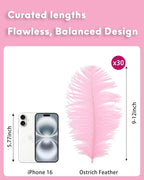 NEWONG 30pcs Light Pink Ostrich Feathers Natural Bulk 9-12inch(23-30cm) Vase Craft Wedding Home Party Centerpieces Christmas Day coquettish Valentine's Day Decoration
