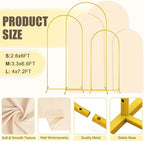 MODFUNS Arch Backdrop Stand and Cover Set of 3 Gold Wedding Arch Stand 6&6.6&7.2ft Beige Arches Cover Chiara Backdrop Stand for Party Birthday Banquet Wedding Arched Frame
