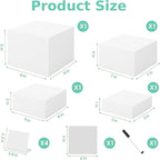 Buffet Risers 4-Pack – White Acrylic Cube Display Stands, Seamless Thick Acrylic Table Risers with Mini Sign Kit, Nesting Dessert, Party, Charcuterie & Retail Displays
