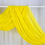 Wedding Arch Draping Fabric Yellow 20Ft 2 Panles Chiffon Drapes for Arch Wedding Ceremony Reception Swag Decorations Wedding Arch Reception Ceiling Fabric