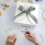 8"x 8"x 4" White Gift Boxes with Lids and Ribbons, 6 Pack Foldable Cardboard Paper Boxes for Gifts, Bridesmaid Proposal Boxes, Wedding Birthday Party Favor Boxes, Sturdy Reusable Bulk Gift Boxes