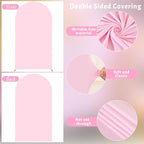 6.6FT Pink Arch Backdrop Cover - Polyester Fitted Wedding Arch Stand Covers Round Top Chiara Arch Backdrop Cover for Birthday Party Banquet Photo Background Decoration