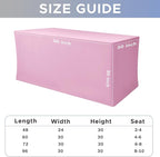 Nasitos Pink Fitted Table Covers Stretch Spandex - 96 x 30 Inch - 2 Pack Rectangle Table Clothes for 8 Foot Folding Tables, Fabric Tablecloths for Parties, Trade Show, Craft Show, Birthday