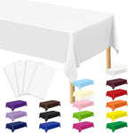 4 Packs White Plastic Tablecloth, Sturdy Disposable Table Cloth, 54 X 108 Inches Paper Table Cloths for Parties Disposable, Effortless Cleanup for Picnic Table Cloths Parties Birthday and Any Occasion