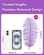 NEWONG 30pcs Light Purple Ostrich Feathers Natural Bulk 8-10in（20-25cm） Vase Craft Wedding Home Party Centerpieces Christmas Day Decoration