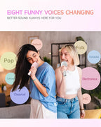 Wireless Bluetooth Karaoke Microphone, 5-in-1 Portable Handheld Mic Speaker with Dynamic Lights, Karaoke Microfono for Car Travel Home Party, Music Record, Duet Singing Gifts for Adults Kids (Pink)