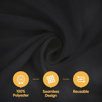 BRILLMAX 6 Pack Black Tablecloths for 8 Foot Rectangle Tables 60 x 126 Inch - 8ft Rectangular Bulk Linen Polyester Fabric Washable Cloth Cover for Wedding Reception Banquet Birthday Party