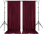 MYSKY HOME Burgundy Backdrop Curtains for Parties, Weddings, Stage - 10ft x 10ft, 2 Panels