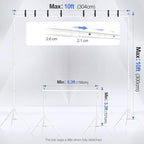 EMART Backdrop Stand 10x10ft(WxH) Photo Studio Adjustable Background Stand Support kit with 2 Crossbars, 8 Clamps, 2 Sandbags and Carry Bag for Parties, Events Decoration, Wedding, Photography -White