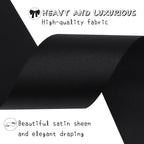Black Solid Satin Ribbon 2 Inch 25 Yards Solid Polyester Fabric Ribbon for Gift Wrapping Wedding Christmas Baby Shower Birthday Party Decoration Handmade Immortal Flower Craft