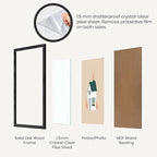 Opposite Wall - 50x70 cm - Black Oak Wood Picture Frame - Lightweight, Versatile & Shatterproof - Wall Hanging Photo or Poster Frame - 19 3/4 x 27 1/2 in - 2 Pack