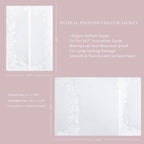 PONATIA 50PCS White Vellum Jackets for 5x7 Invitation Cards- 135GSM White Foil Print Flowers Sleeves, Vellum Paper 5x7 Wraps - Transparent Christmas Gift Cards Jackets