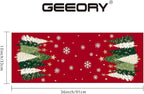 GEEORY Christmas Table Runner 13x36 Inch, Xmas Trees Snowflakes Holiday Decorative Farmhouse Table Decoration for Kitchen Dinning, Indoor Outdoor Dinner Party Decor (Red) GT150-36