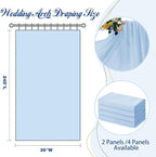 SiinvdaBZX 2 Panels Wedding Arch Draping Fabric 30" x 20Ft Light Blue Sheer Chiffon Fabric Outdoor Extra Long Decorative Drapery for Party Ceremony Ceiling Curtain Backdrop
