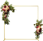 Wedding Arch Backdrop Stand 6.6x6.6 FT Gold Square Balloon Arch Frame for Wedding, Birthday Party, Baby Shower Ceremony Decoration