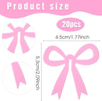 20 Pcs Pink Bow Drink Markers,Bows Drink Tags Coquette,Acrylic Bow Wine Glass Charms for Bachelorette Birthday Wedding Coquette Tasting Party Decor Accessory
