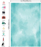 6.5x10ft Aqua Abstract Solid Photography Backdrops Gradient Portrait Photo Booth Background for Photographyer