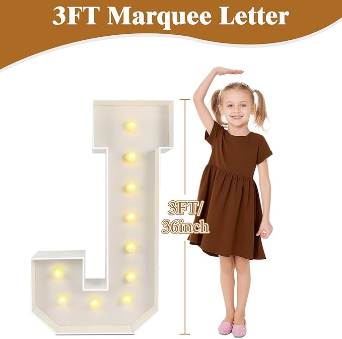 Marquee Light Up Letters: 3FT Large Decorative Signs for Party Decorations Baby Shower Birthday Wedding Engagement Anniversary, 3 Feet Tall Pre-Cut DIY Foamboard Letter A - Easy to Assemble